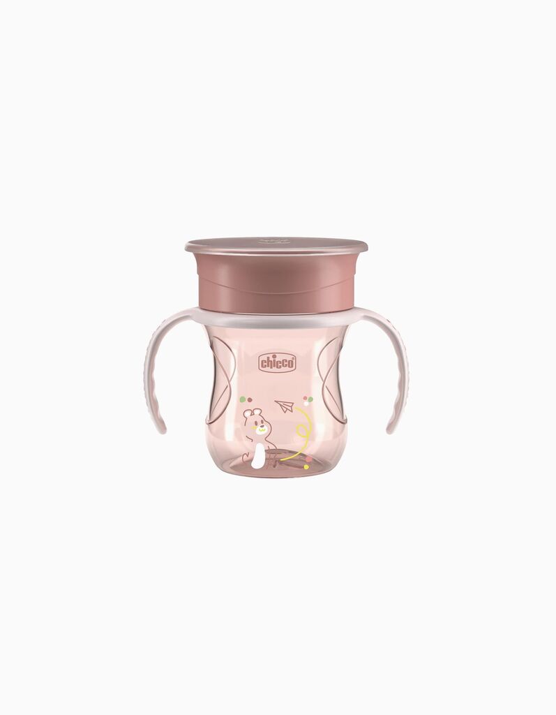 Chicco Čaša za bebe No Spill Perfect 360 stepeni, 200 ml, Roze