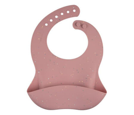 Canpol Babies silikonska portikla za bebe sa džepom Dots 51/029 pink