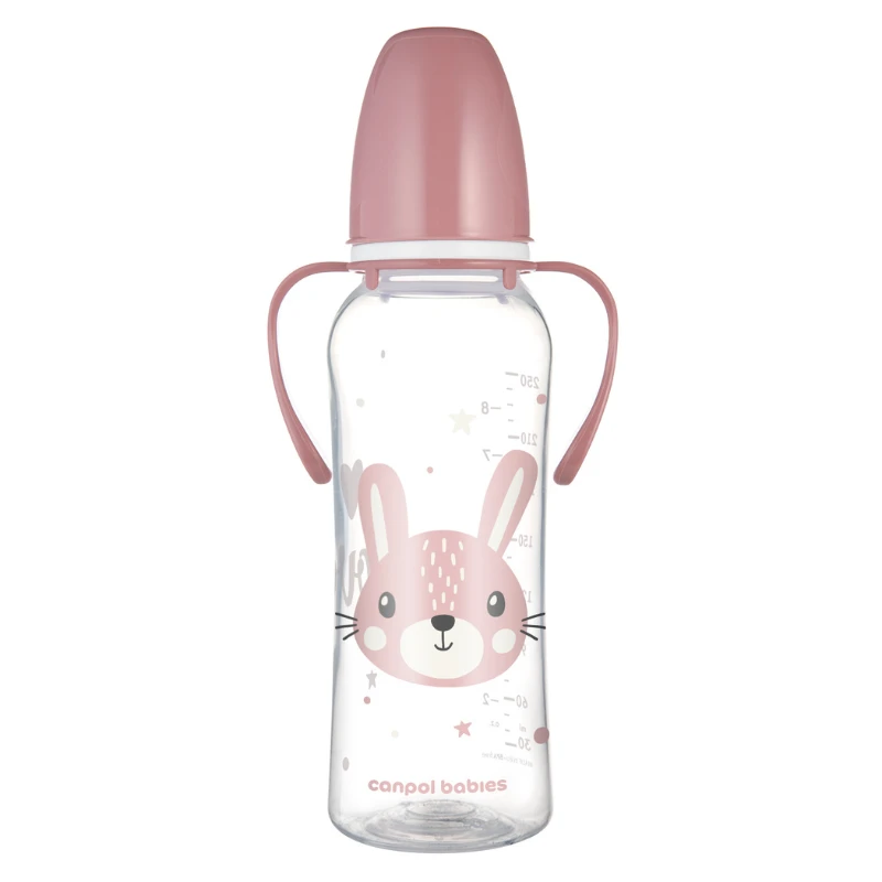 Canpol babies Flašica sa ručkama za bebe Cute animals , 250ml, Roze