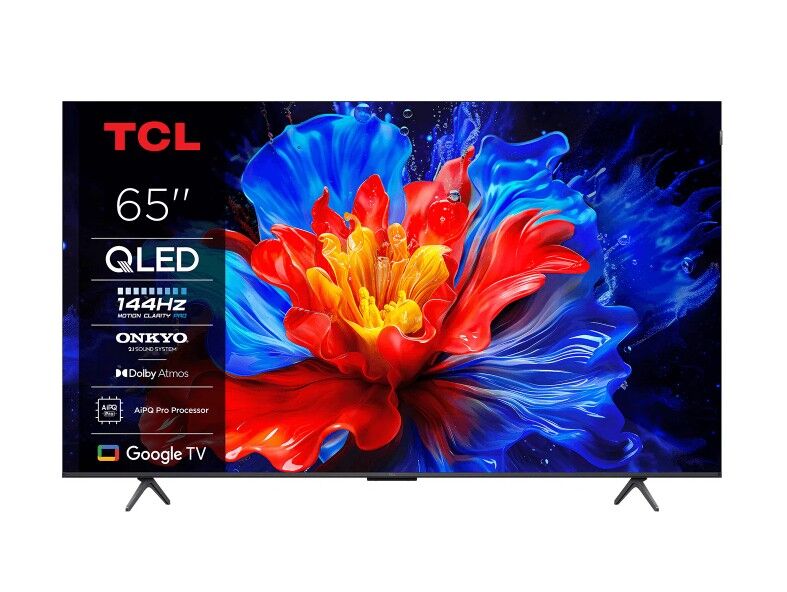 TCL QLED televizor 65P8K, 4K Ultra HD, Smart TV, Google TV, 144Hz Native Refresh Rate, ONKYO 2.1 Hi-Fi System, AiPQ Pro Processor, Crni