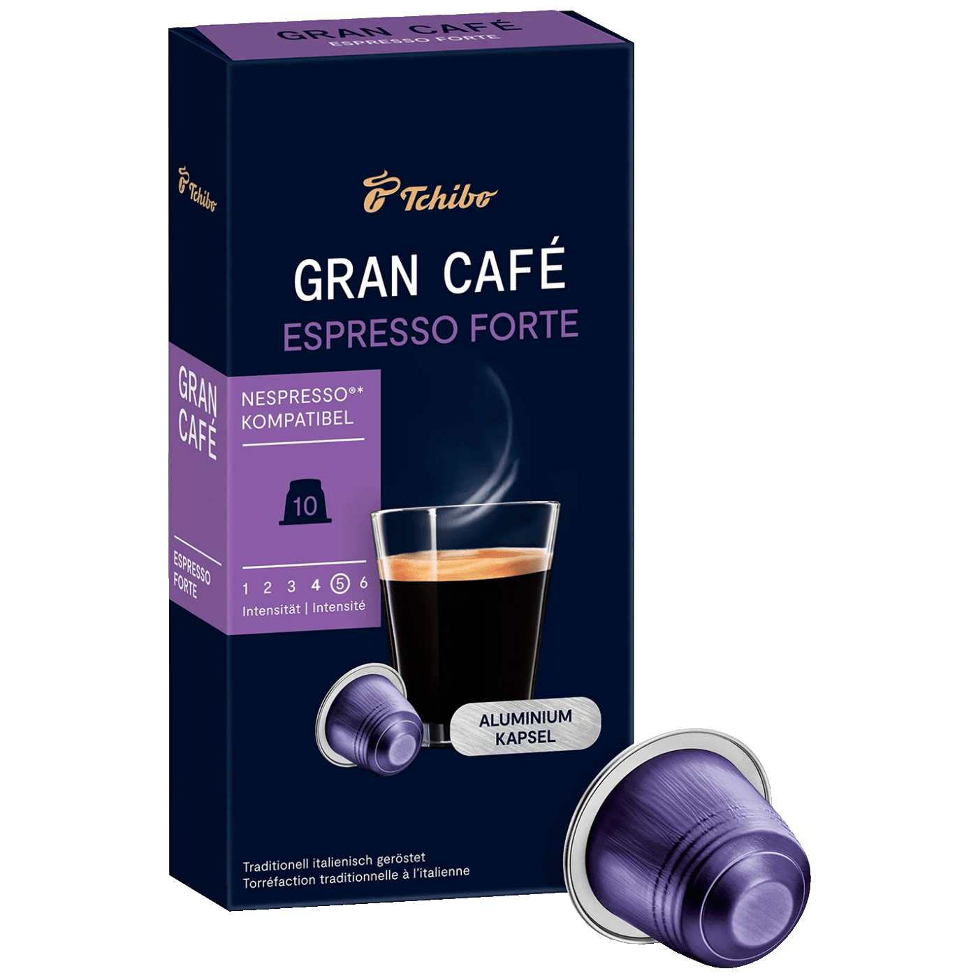 Tchibo Kapsule Gran Café Espresso Forte za Nespresso aparate 10/1, Ljubičaste