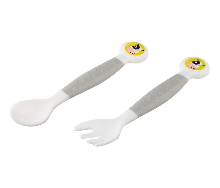 Canpol Babies Set kašika i viljuška za bebe 56/580 , 2 komada, Belo-sivi