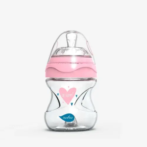 Nuvita Flašica staklena Anti Colic 140ml, Roze