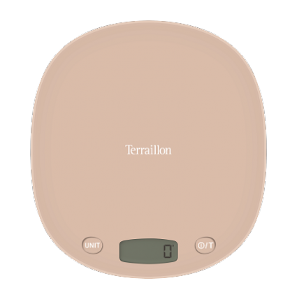 Terraillon Keukenweegschaal, tarra, vloeistofomzetting, geïntegreerde handgreep, bereik 3 kg, macaron One Cherry, fuchsia roze