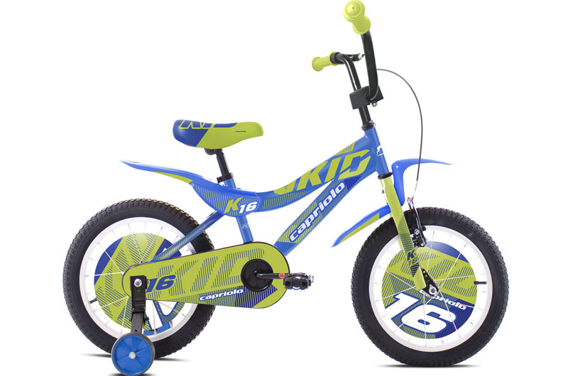 Capriolo Bicikl za dječake 16"/16" Kid Boy 16, Plavo-zeleni
