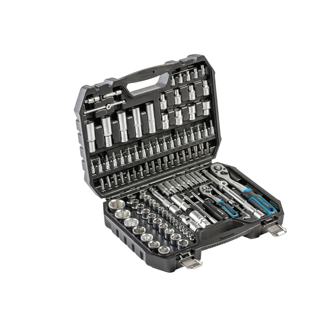 Hoegert 112-dijelni set nasadnih ključeva 1/4 1/2  HT1R232, Crni