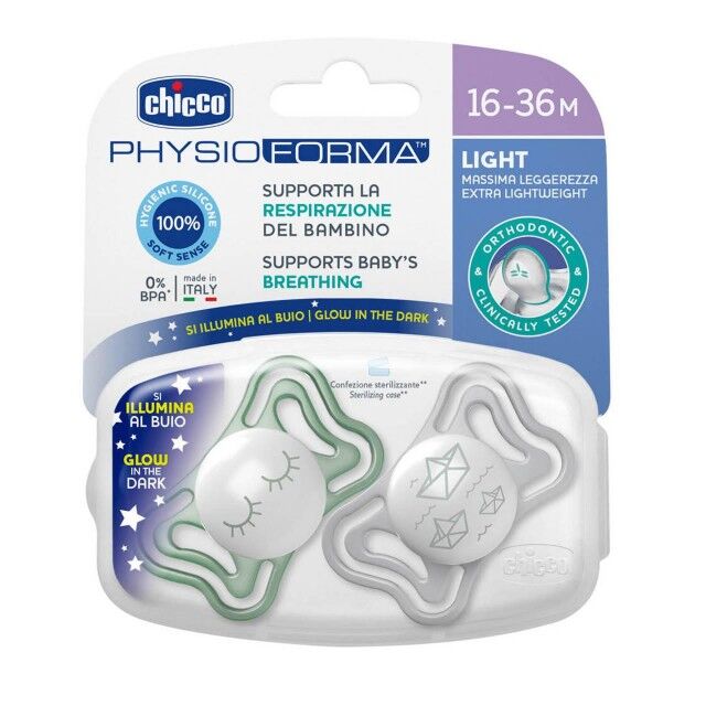 Chicco Laža Light, Noćna, Silikon,16-36m, 2 komada