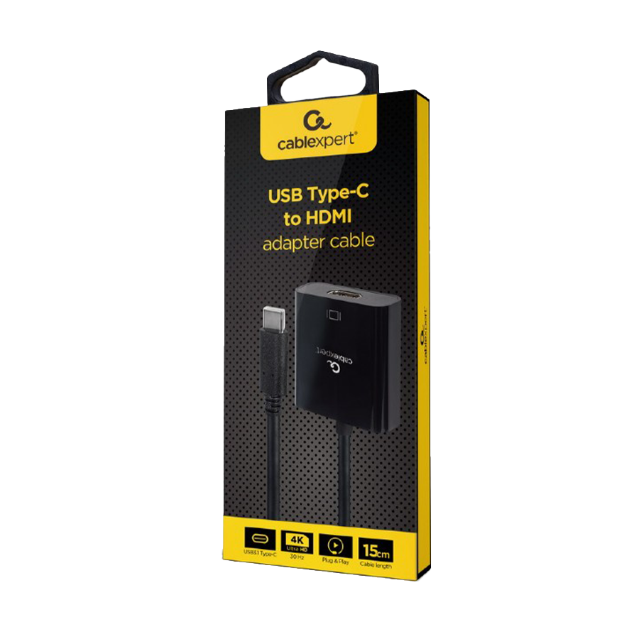 Gembird USB adapter Type-C to HDMI adapter 4K@30Hz A-CM-HDMIF-03, 15 cm