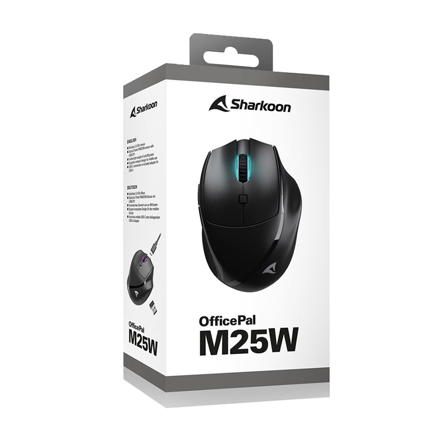 Miš SHARKOON OfficePal M25W Black, wireless/wire dual mode