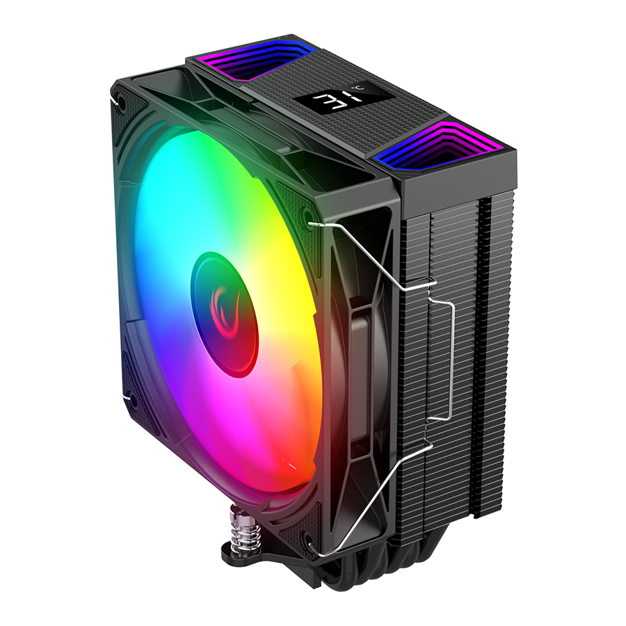 CPU hladnjak RAMPAGE OCTAGON B70 Black 63CFM 12cm ARGB Temperature Display AM5/LGA1700 Compatible Air Cooled CPU Fan, 42541