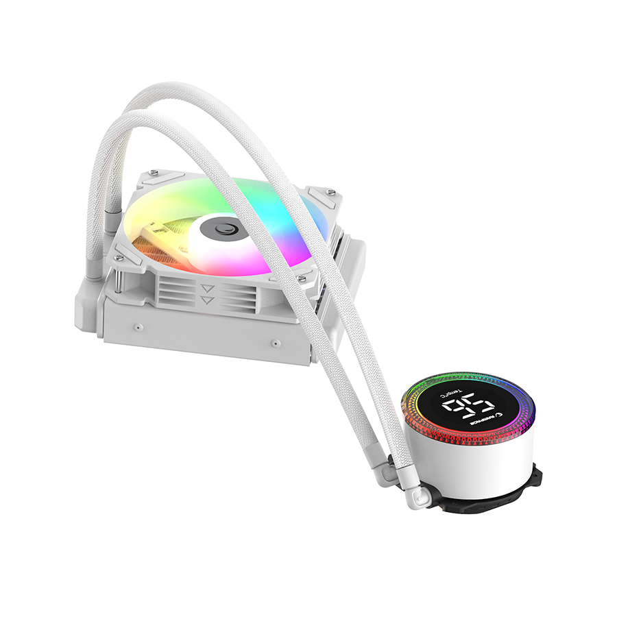 Rampage CPU gaming hladnjak AIO Liquid Helios C13 40916, 12cm, Fan Temperature Display, Intel LGA1700/AMD AM5 ARGB, 120mm, Liquid Cooling CPU Fan