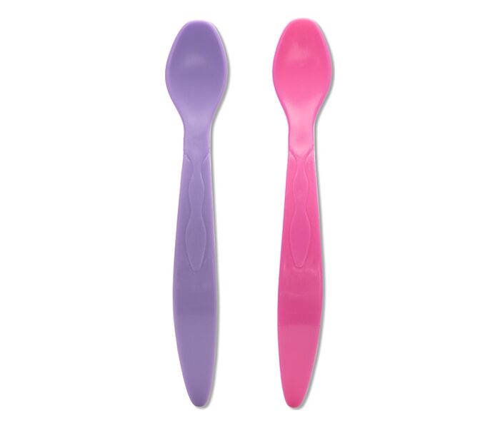Lorelli Set fleksibilnih kašičica za bebe, 2 komada, Roze-ljubičasti