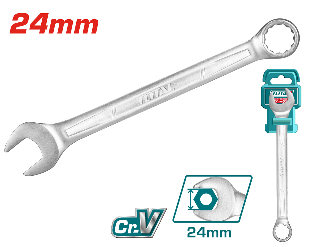 Total Tools Viljuškasto-okasti ključ, 24 mm, Plavi
