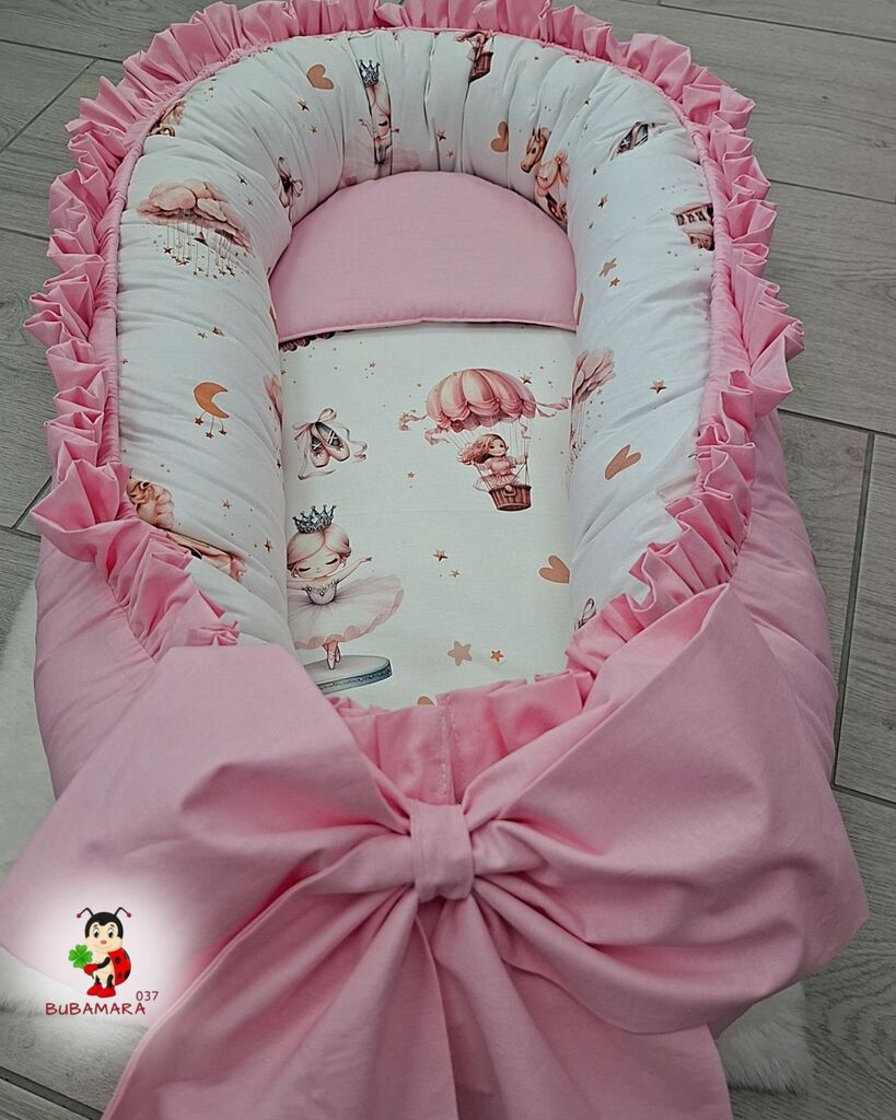 Bubamara037 Gnezdo za bebe sa karnerom Balerine, Roze