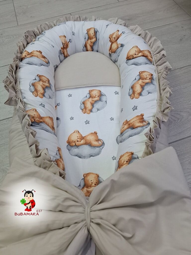 Bubamara037 Gnezdo za bebe sa karnerom Mede, Bež