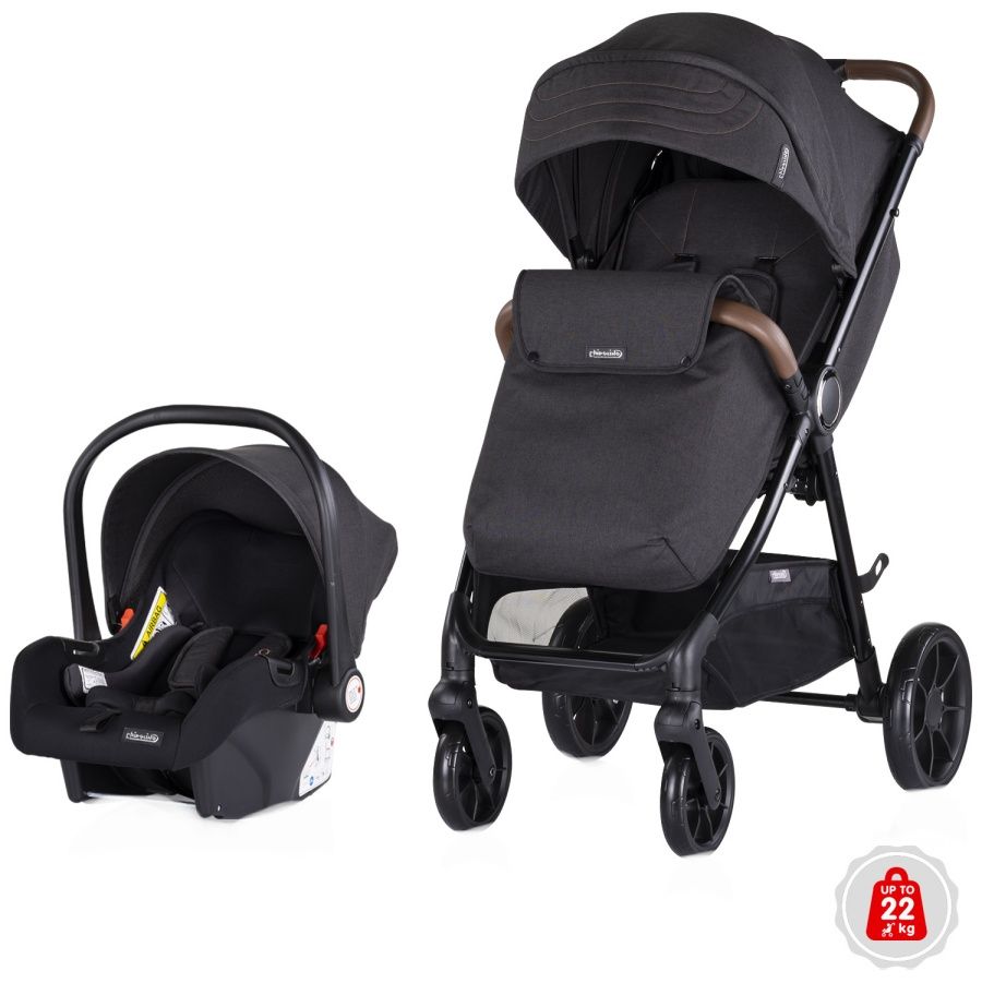 Chipolino Kolica za bebe Ultera 2u1, Crna