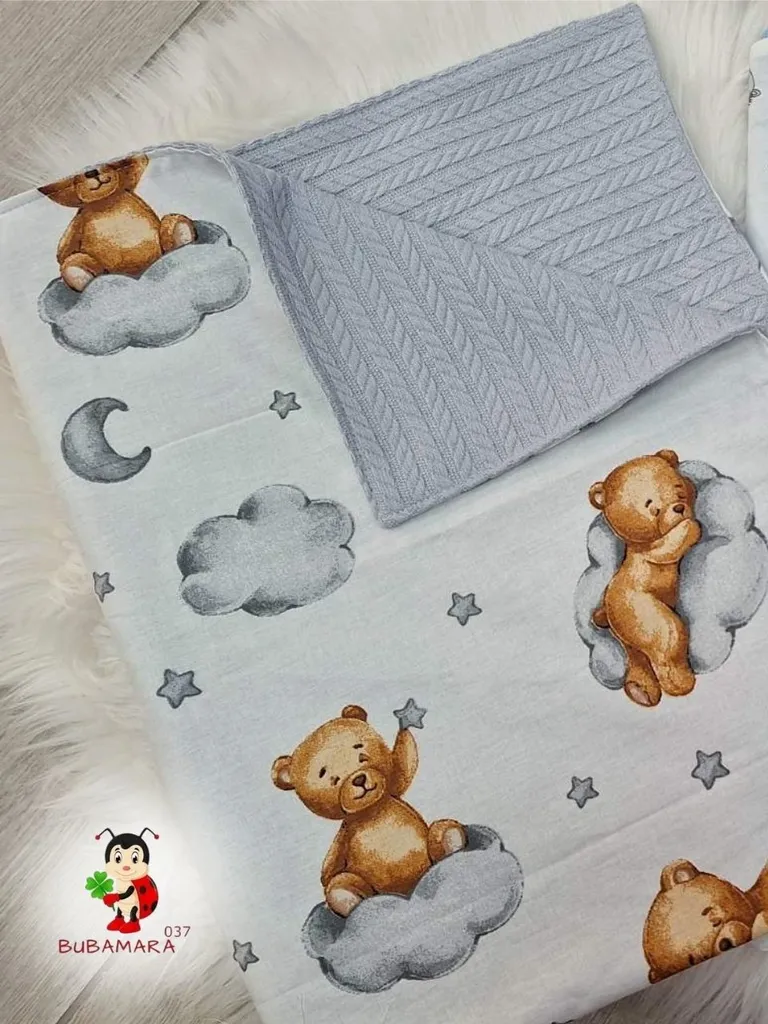 Bubamara037 Pokrivač za bebe, Svetlosivi