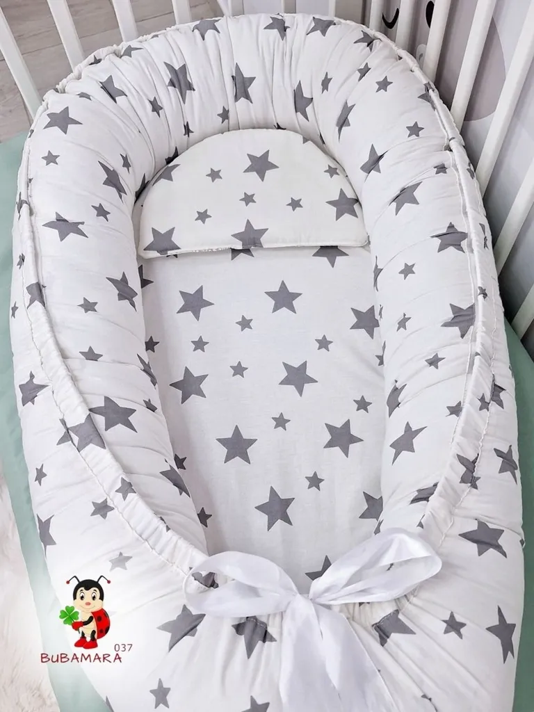 Bubamara037 Gnezdo za bebe Zvezde, Sivo