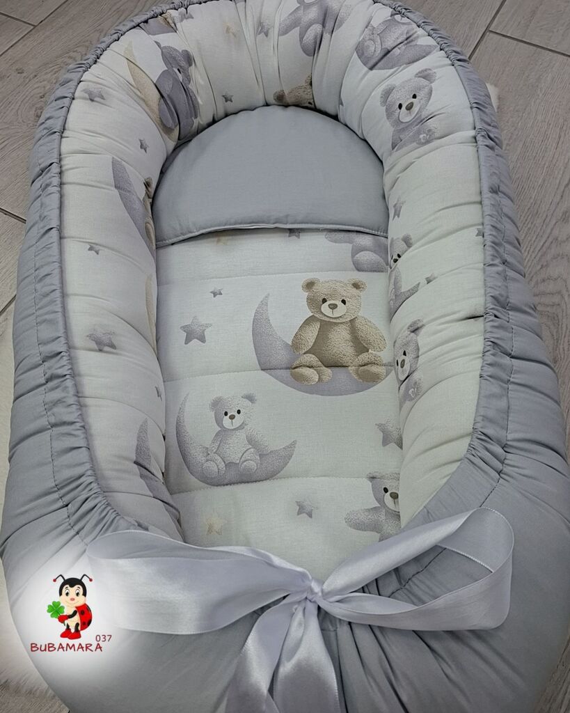Bubamara037 Gnezdo za bebe Meda na mesecu, Sivo