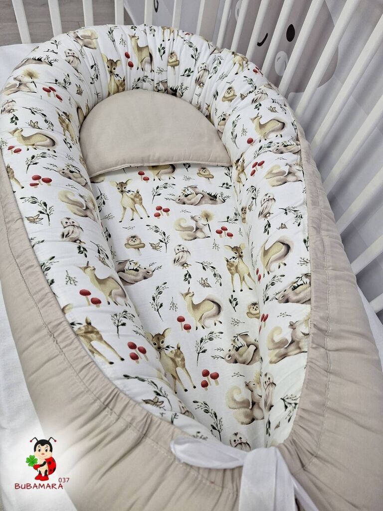Bubamara037 Gnezdo za bebe Šumska družina, Bež