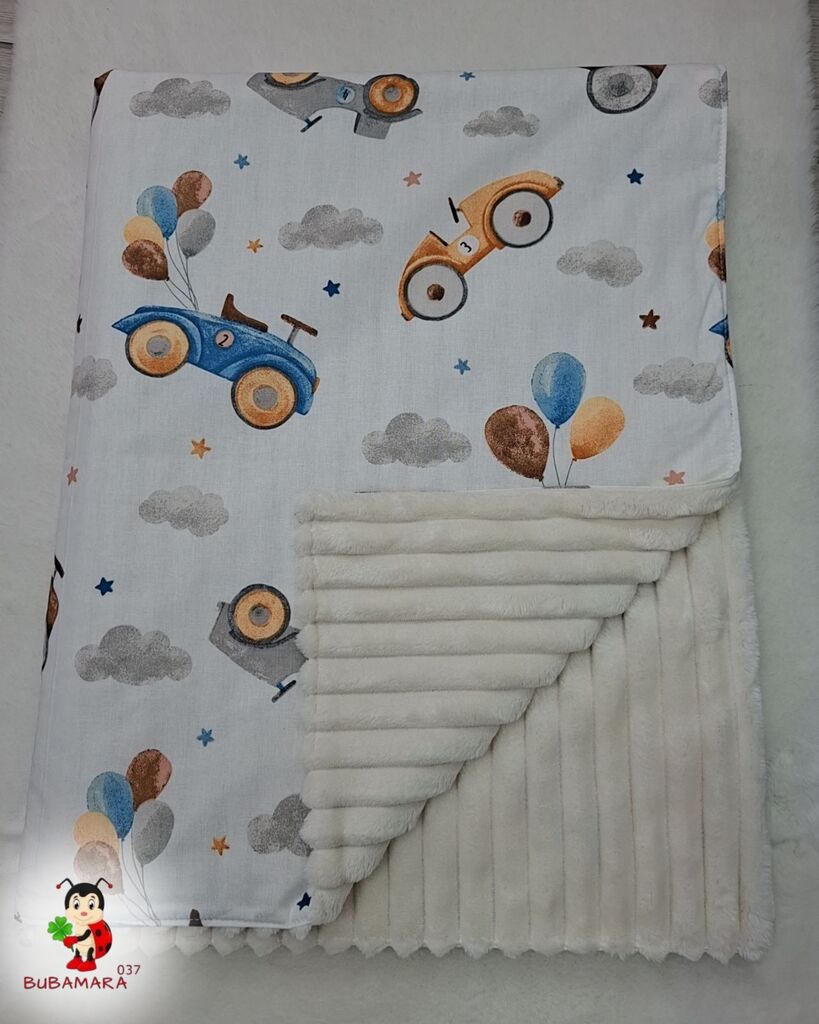 Bubamara037 Pokrivač za bebe Autići, Bež