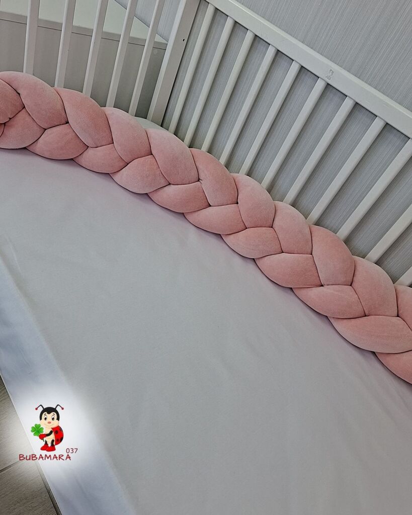 Bubamara037 Pletenica za krevetac, Trostruka, 300cm, Roze