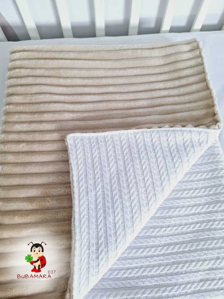 Bubamara037 Pokrivač za bebe, Bež-beli