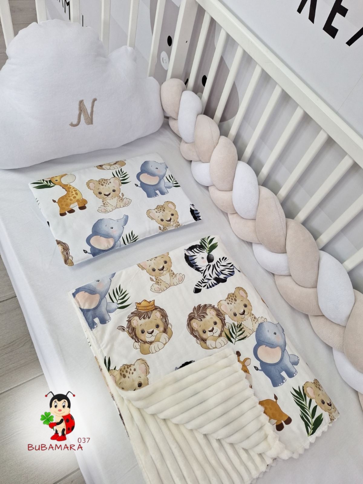 Bubamara037 Pokrivač za bebe, 95cm x 75cm, Životinje