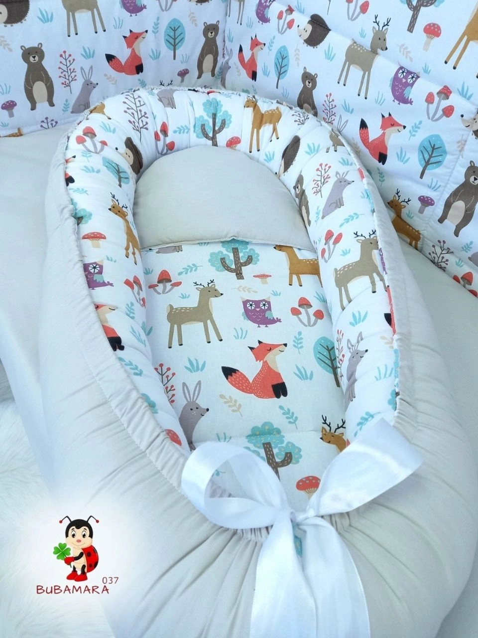 Bubamara037 Gnezdo za bebe Šumske životinje, Bež