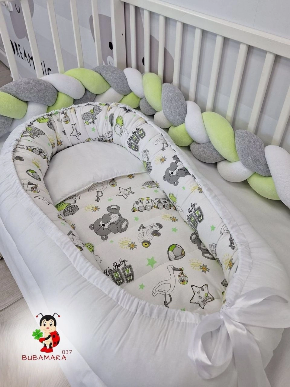 Bubamara037 Gnezdo za bebe Igračke, Belo