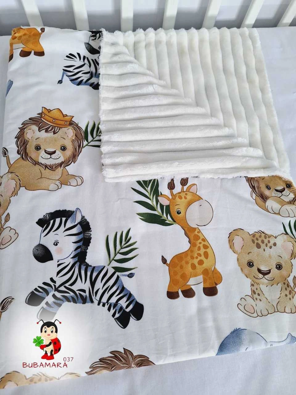 Bubamara037 Pokrivač za bebe Životinje, 95cm x 75cm