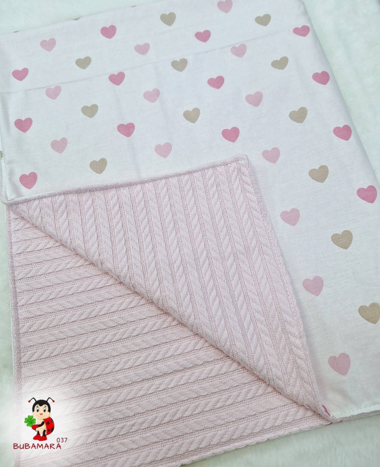 Bubamara037 Pokrivač za bebe Srca, 95cm x 75cm