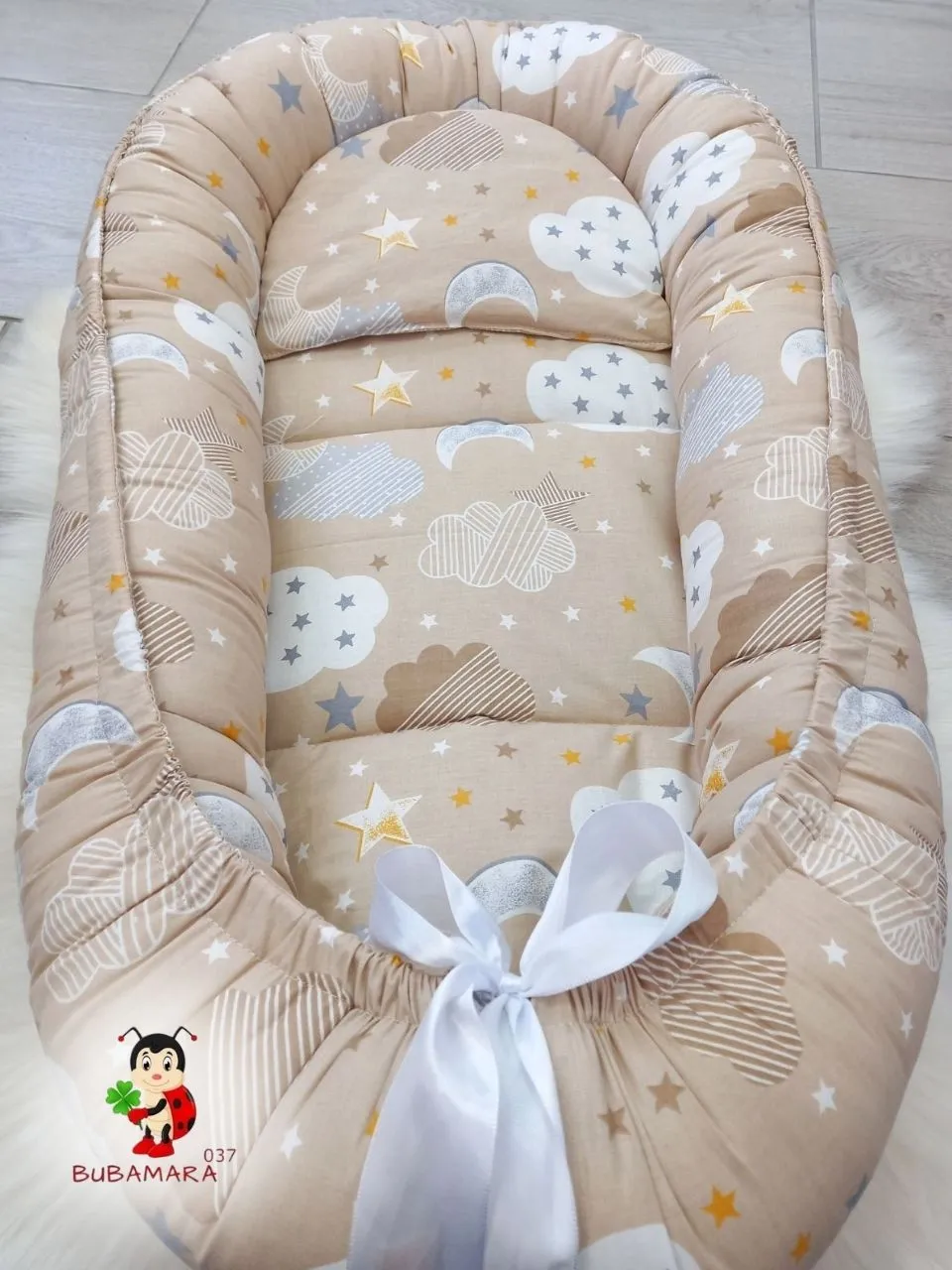 Bubamara037 Gnezdo za bebe Oblačići, Krem