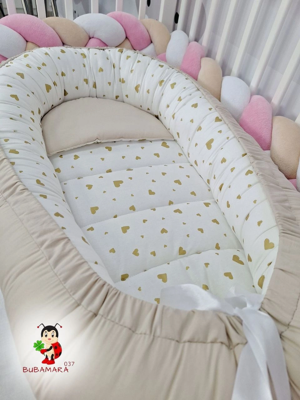 Bubamara037 Gnezdo za bebe Srca, Krem
