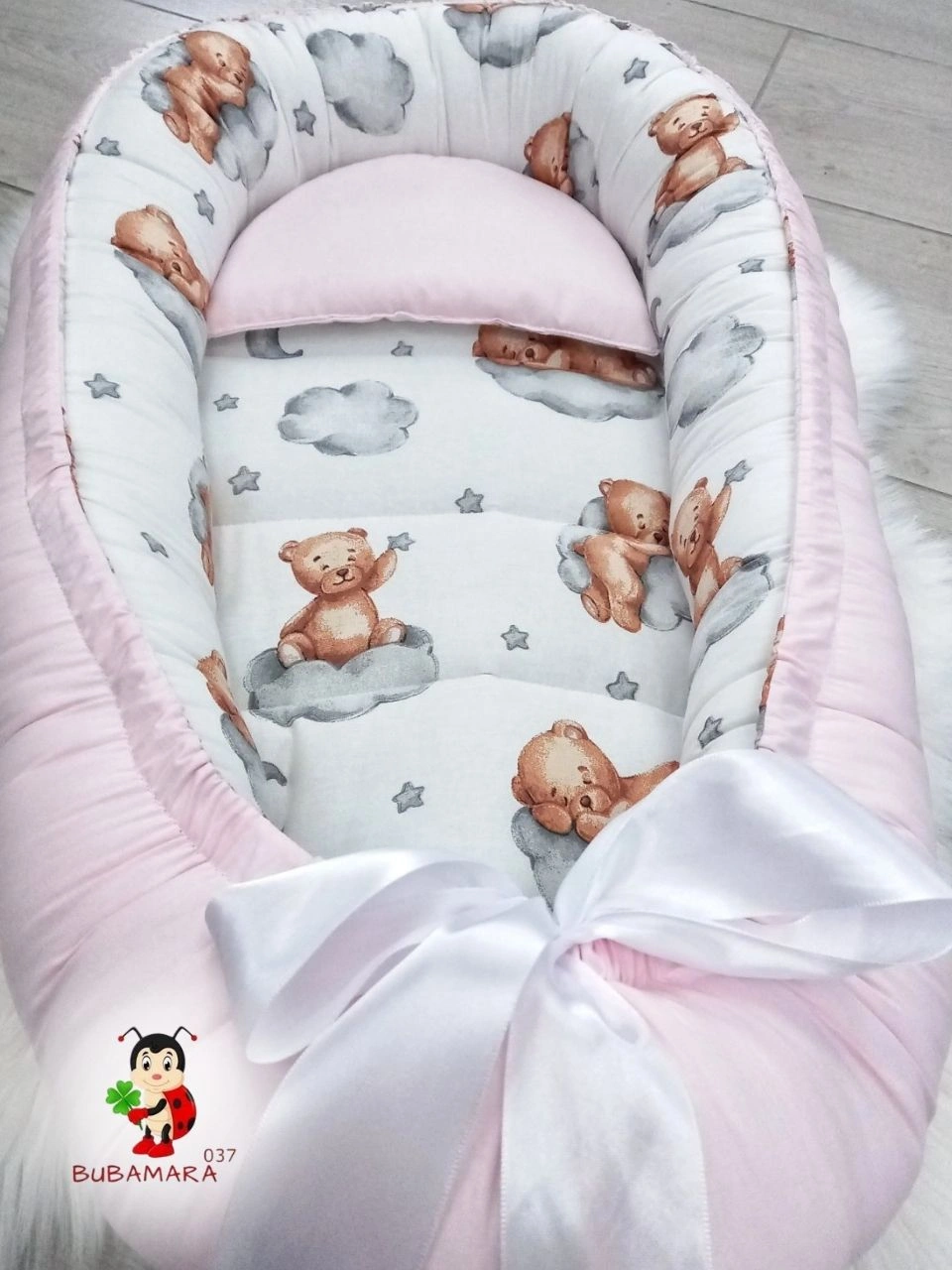 Bubamara037 Gnezdo za bebe Medvedić, Roze