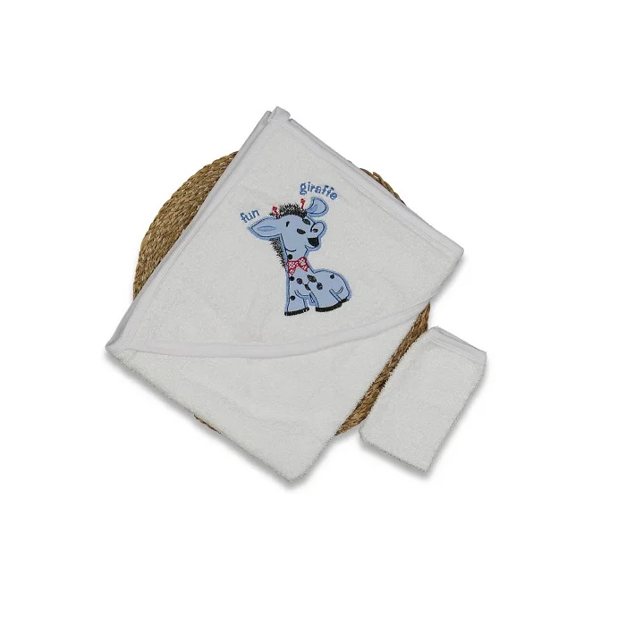Set za kupanje Peškir sa rukavicom za bebe 123501, Beli