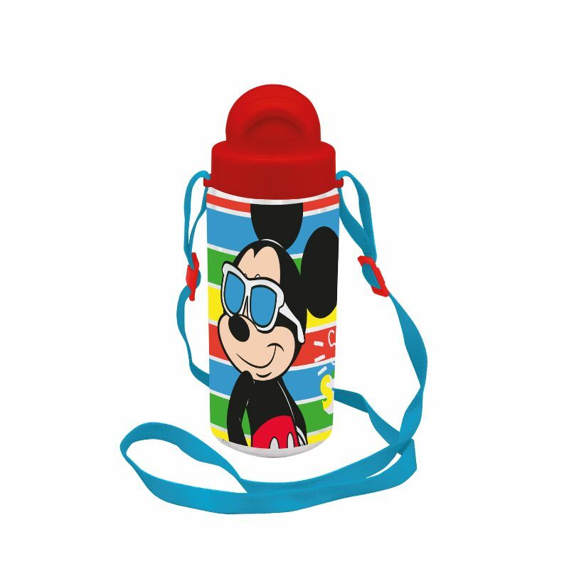 Flašica za vodu sa cevčicom Mickey Mouse, 500ml, Šarena