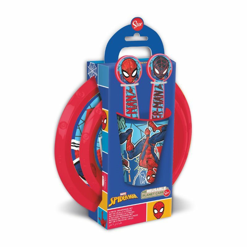Stor Dečiji set za užinu Spiderman, 5 delova, Crveni