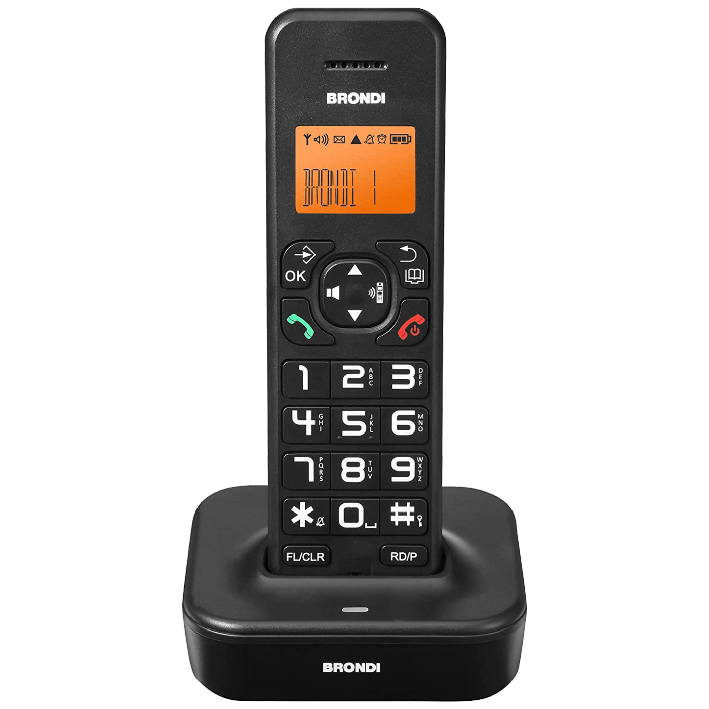 BRONDI Fiksni telefon Bravo Star, Bežični, LED display, Crni