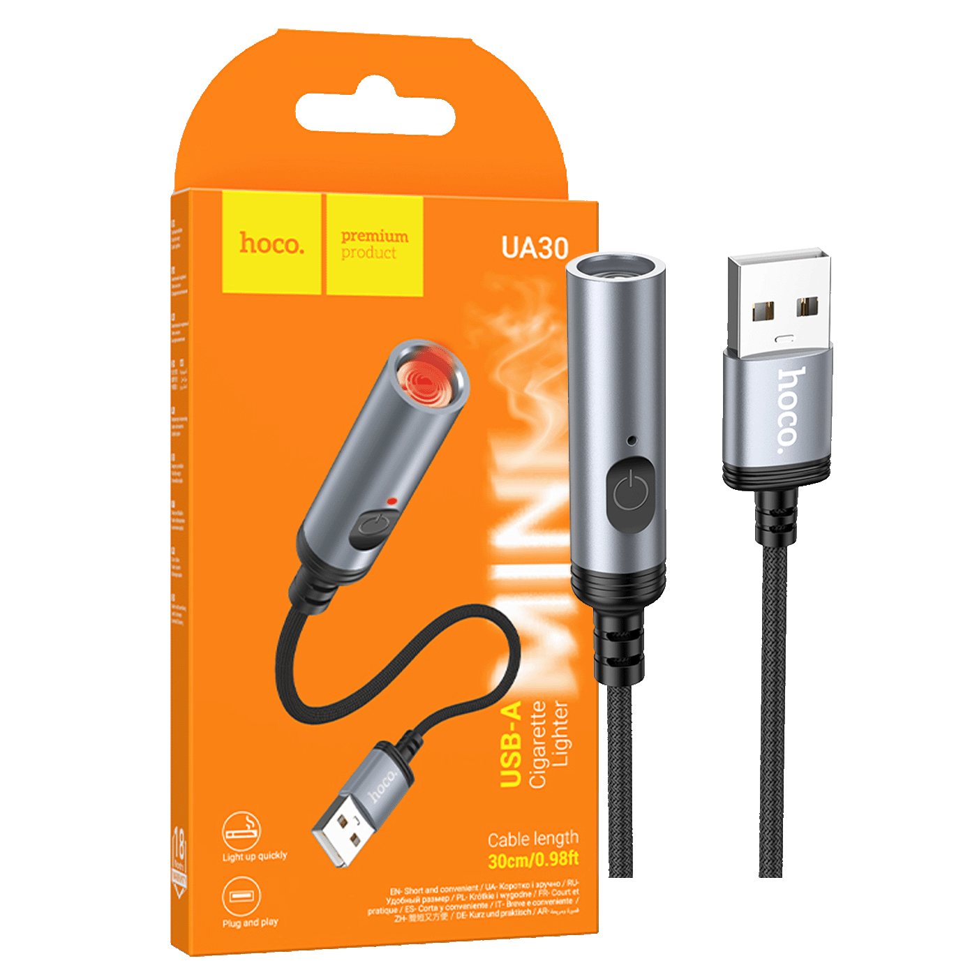 HOCO Upaljač sa USB kablom UA30 | Ananas