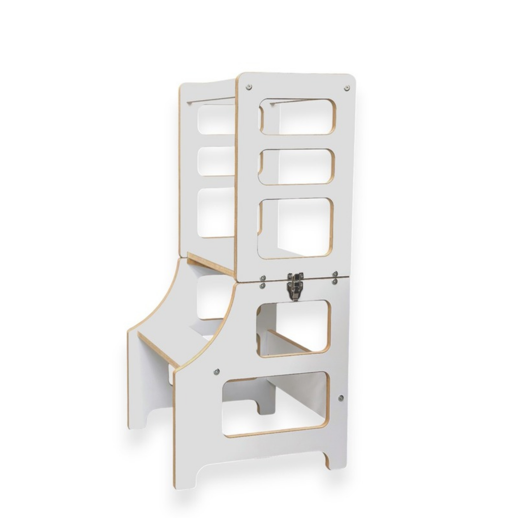 Clever Kids Pametni Montesori toranj, 2u1, Beli