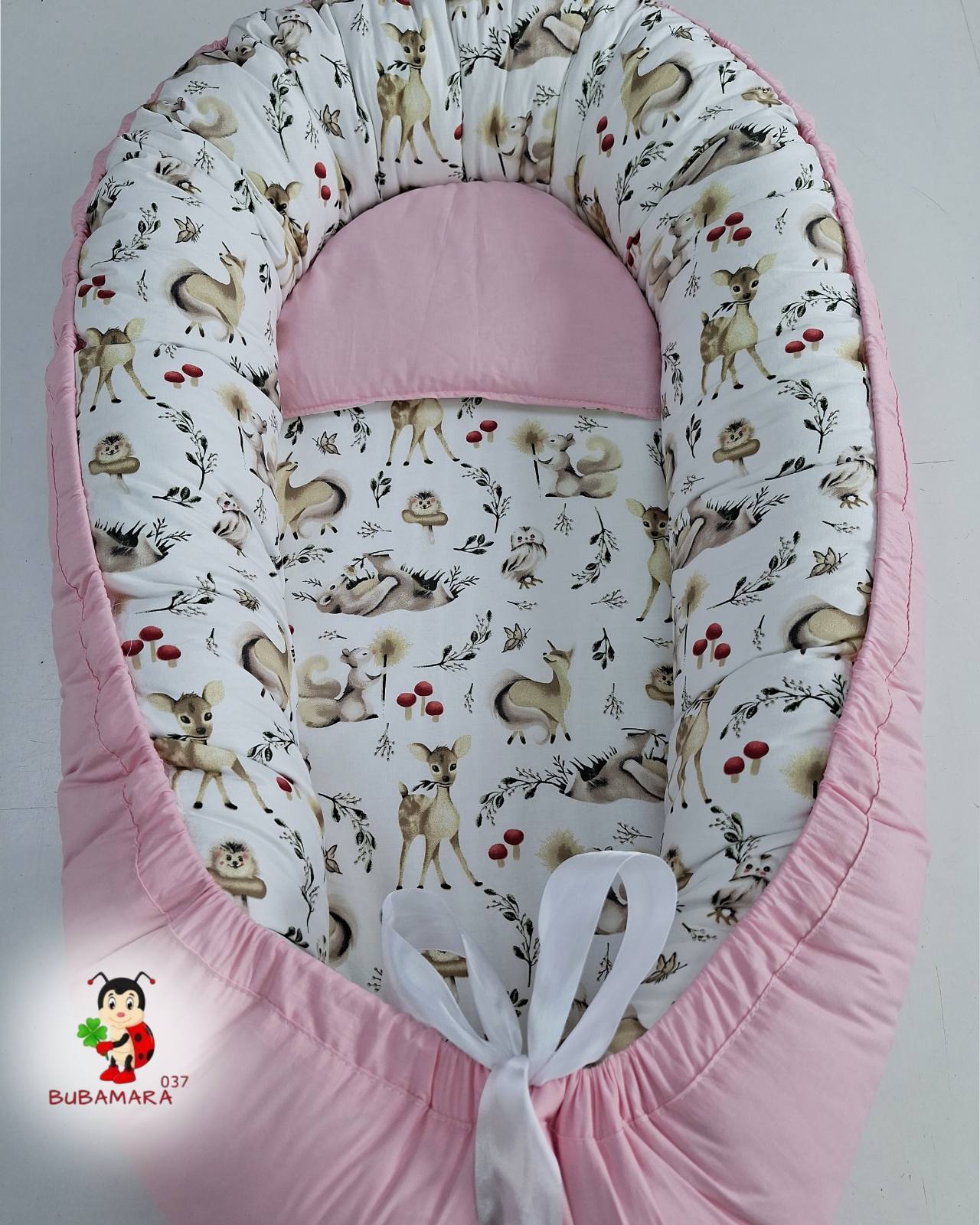 Bubamara037 Gnezdo za bebe Bambi, Roze-Belo