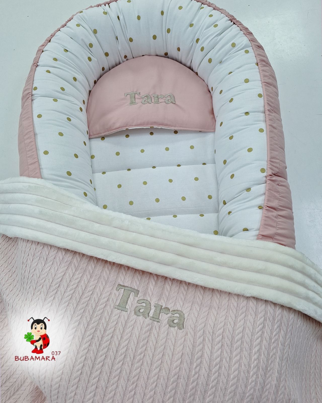 Bubamara037 Pokrivač za bebe Tačkice, Roze