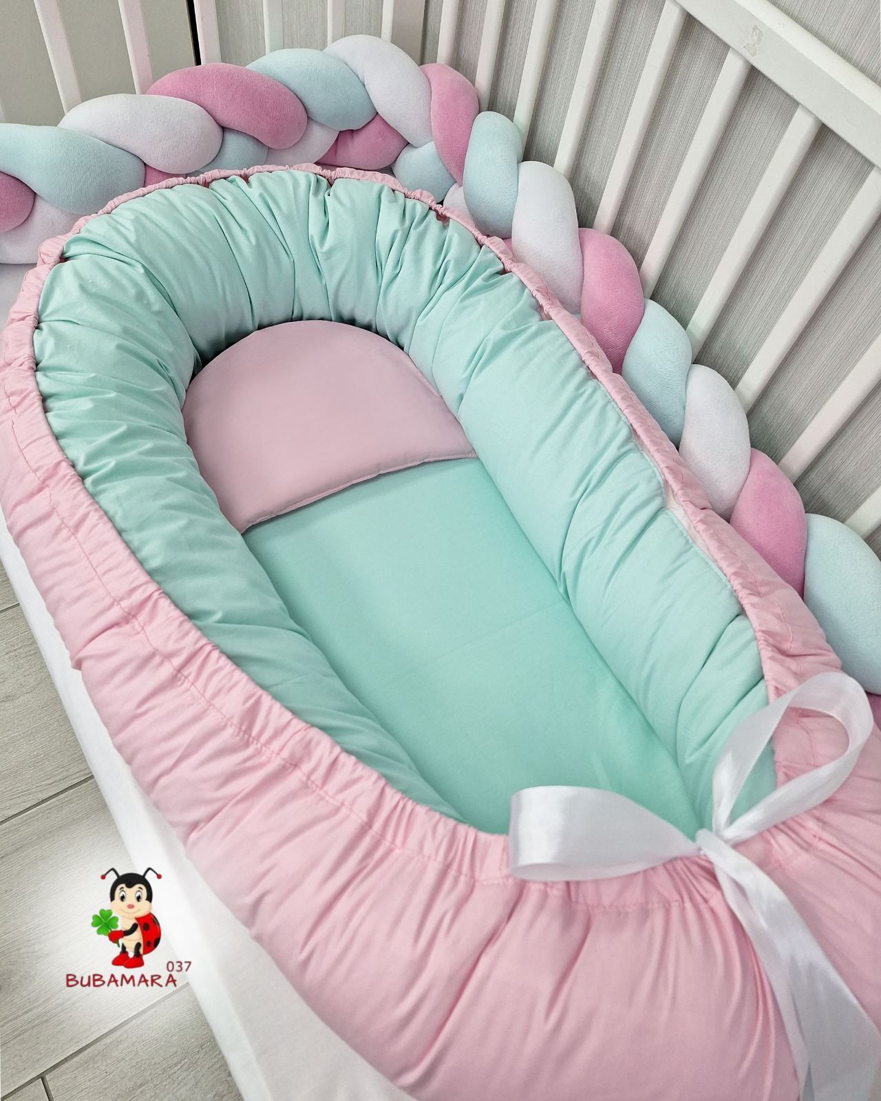 Bubamara037 Gnezdo za bebe, Roze-Zeleno
