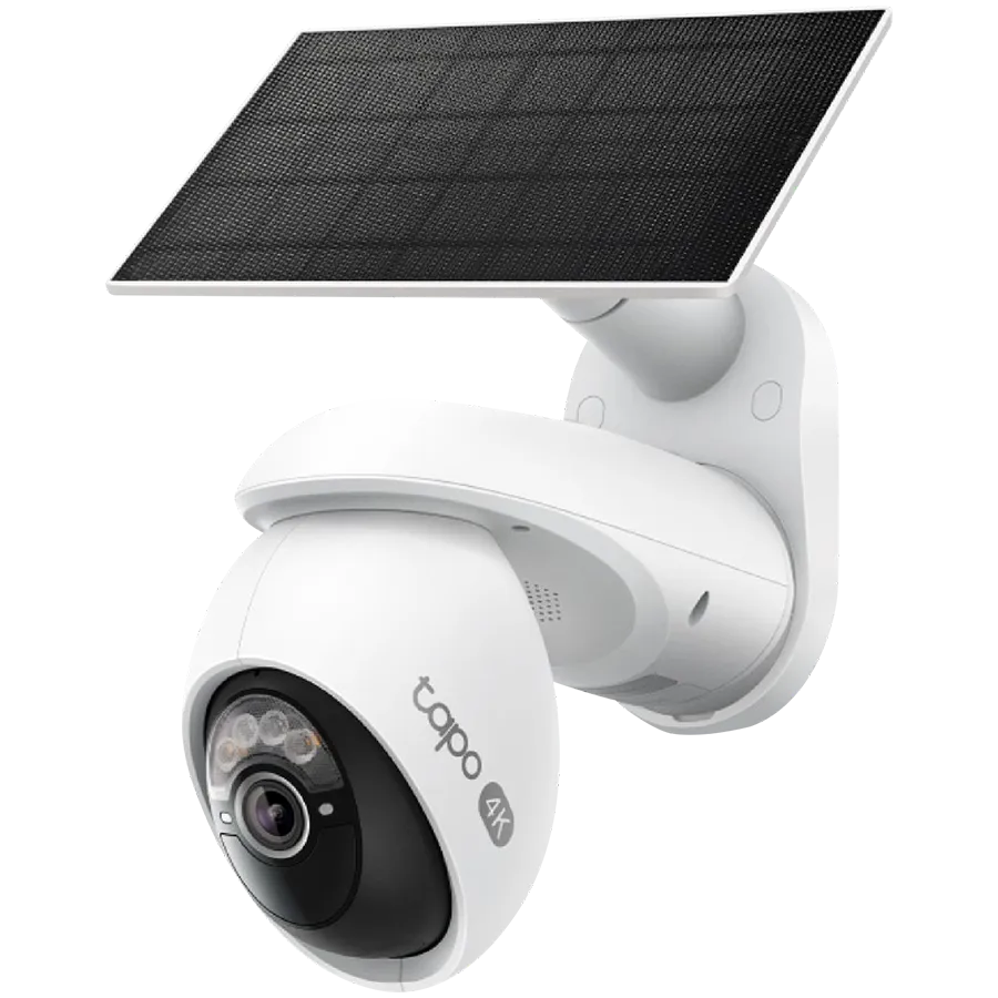 TP-Link Tapo C660 KIT Solar-Powered Pan/Tilt Security Camera Kit, 4K 8MP (3840x2160), 2.4 GHz/5 GHz, 10000mAh rechargeable lithium-ion battery,  Solar panel (5.2V, 2.5W), Pan/Tilt,  Non-Stop 