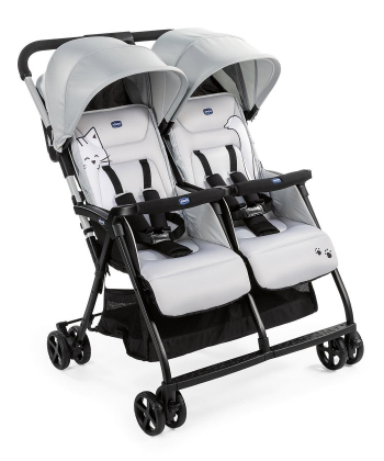 Chicco kolica za blizance Ohlala, Silver cat