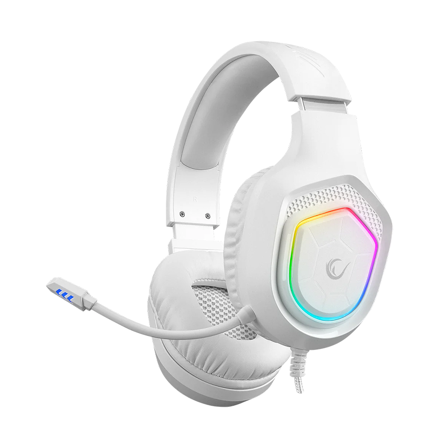 Slušalice sa mikrofonom gaming RAMPAGE RM-K90 VECTOR white, RGB LED, Type-C, 40533