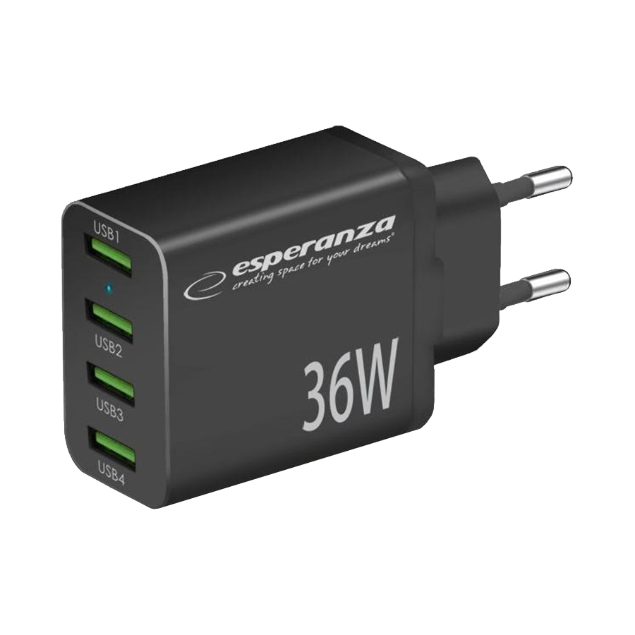 Esperanza USB punjač 4x USB-A 36W QC 3.0 18W