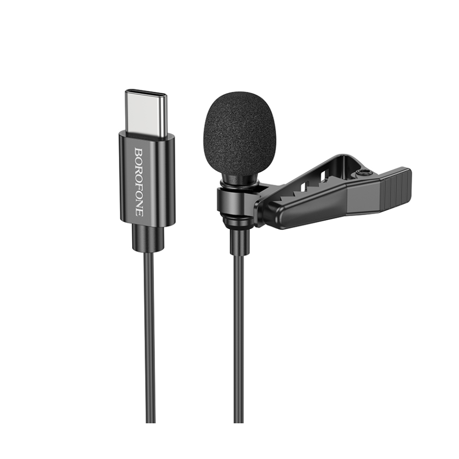 Borofone mikrofon BFK11 lavalier Type-C, black