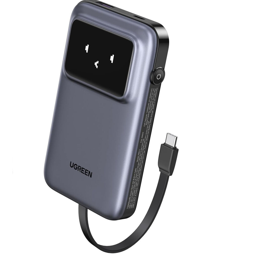 UGreen Eksterna baterija Uno, 10000mAh, 30W, Siva